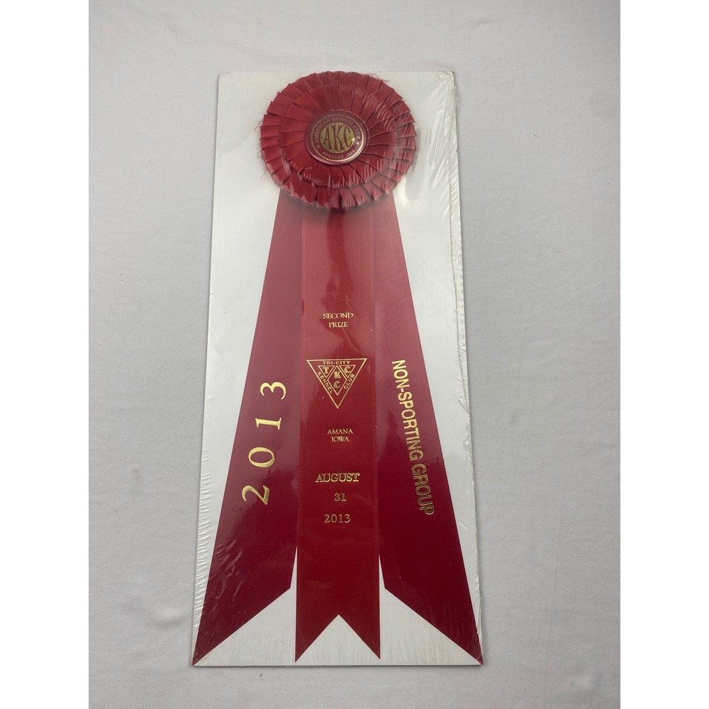 AKC 2013 Tri-City Kennel Club Second Prize Ribbon Non-Sporting Group Red Rosette